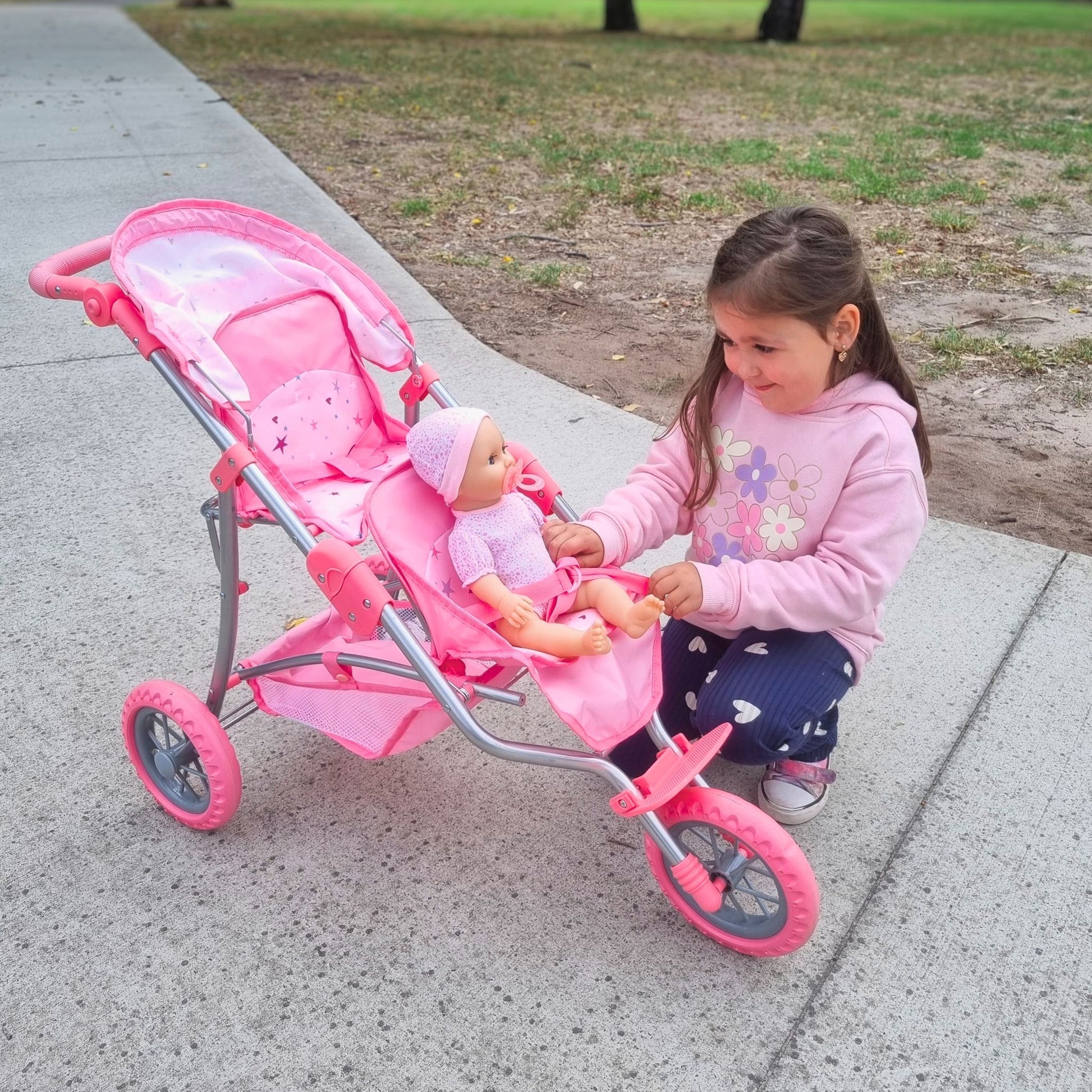 PLAYWORLD DOLL TWIN JOGGER PINK - Image 3