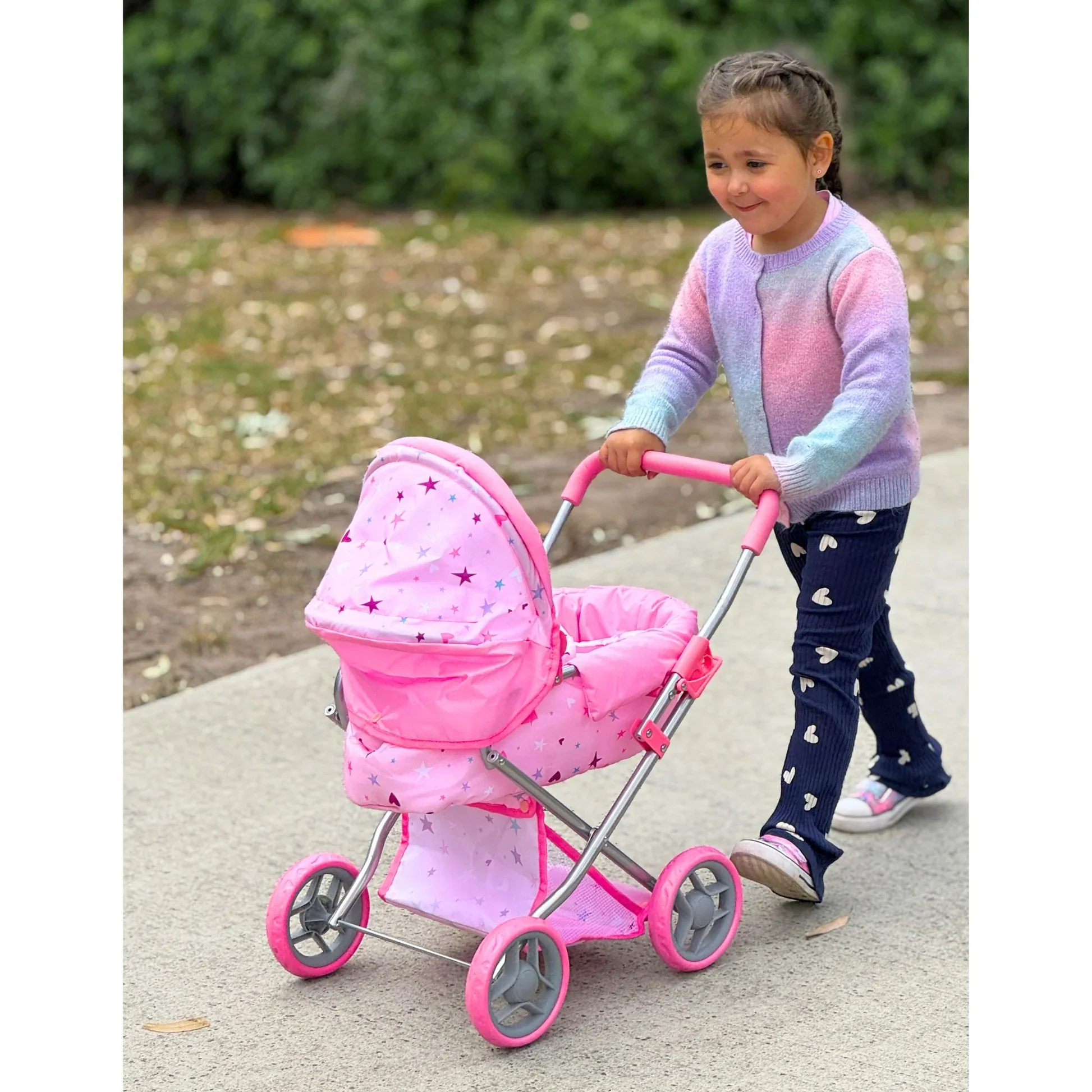PLAYWORLD MEDIUM DOLL PRAM PINK - Image 3
