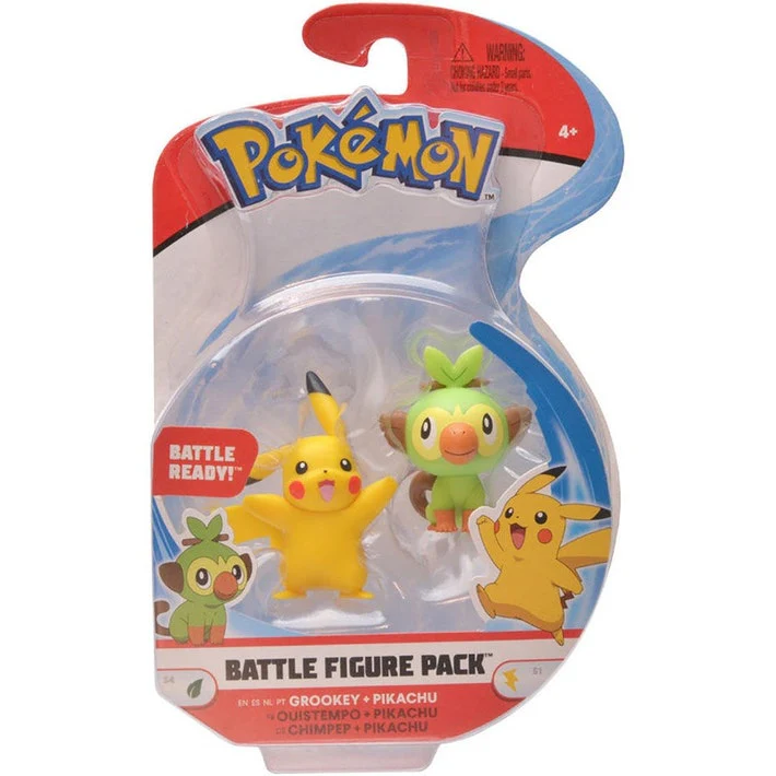 POKEMON BATTLE FIGURE - GROOKEY + PIKACHU