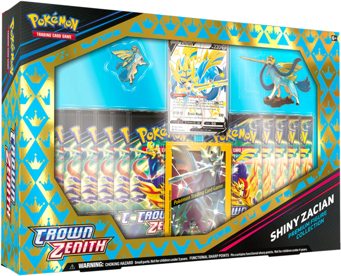POKEMON CROWN ZENITH SHINY - ZACIAN/ZAMAZENTA FIGURE BOX