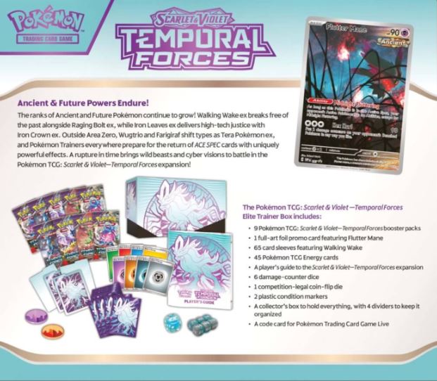 POKEMON TCG SCARLET AND VIOLET TEMPORAL FORCES ELITE TRAINER PACK - Image 3