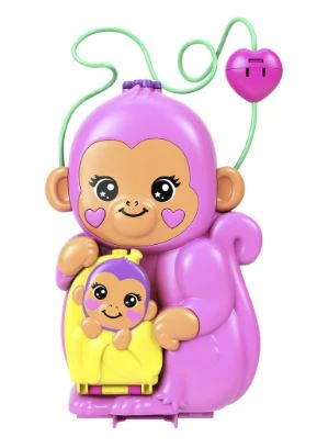 POLLY POCKET - ADVENTURES IN RIO - MOMMA MONKEY AND BABY PURSE COMPACT - Image 2