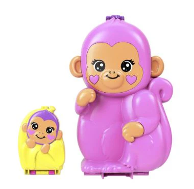 POLLY POCKET - ADVENTURES IN RIO - MOMMA MONKEY AND BABY PURSE COMPACT - Image 3