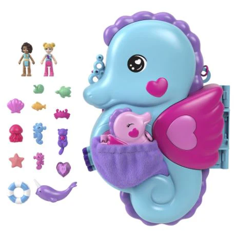 POLLY POCKET - DADDY AND ME - SEAHORSE PURSE COMPACT - Image 3