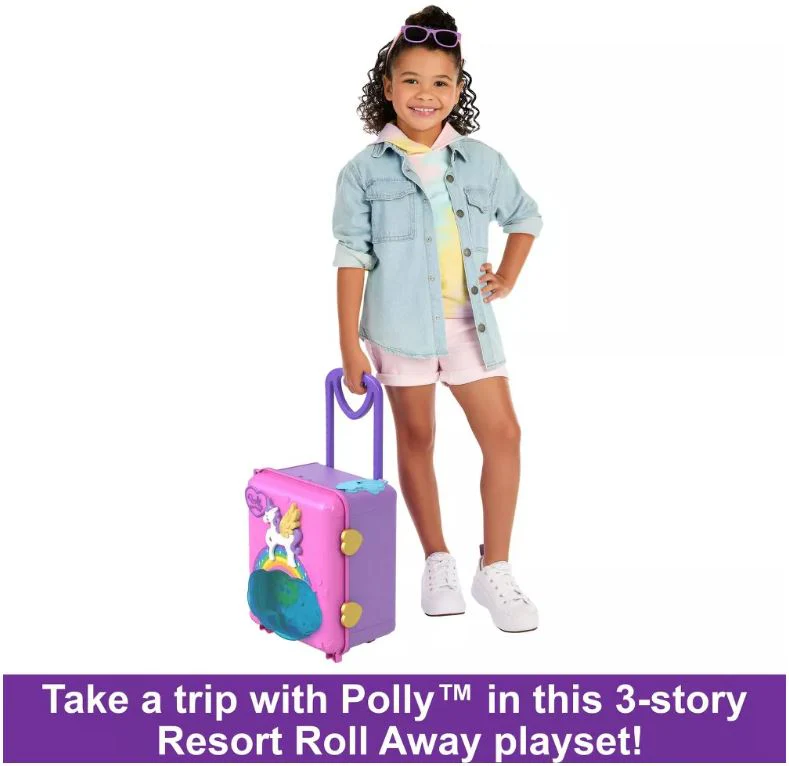 POLLY POCKET DOLLS POLLYVILLE RESORT ROLL AWAY PLAYSET - Image 3