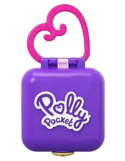 POLLY POCKET - TINY WORLD BIG SURPRISES COMPACT - PURPLE PINK HANDLE - Image 2