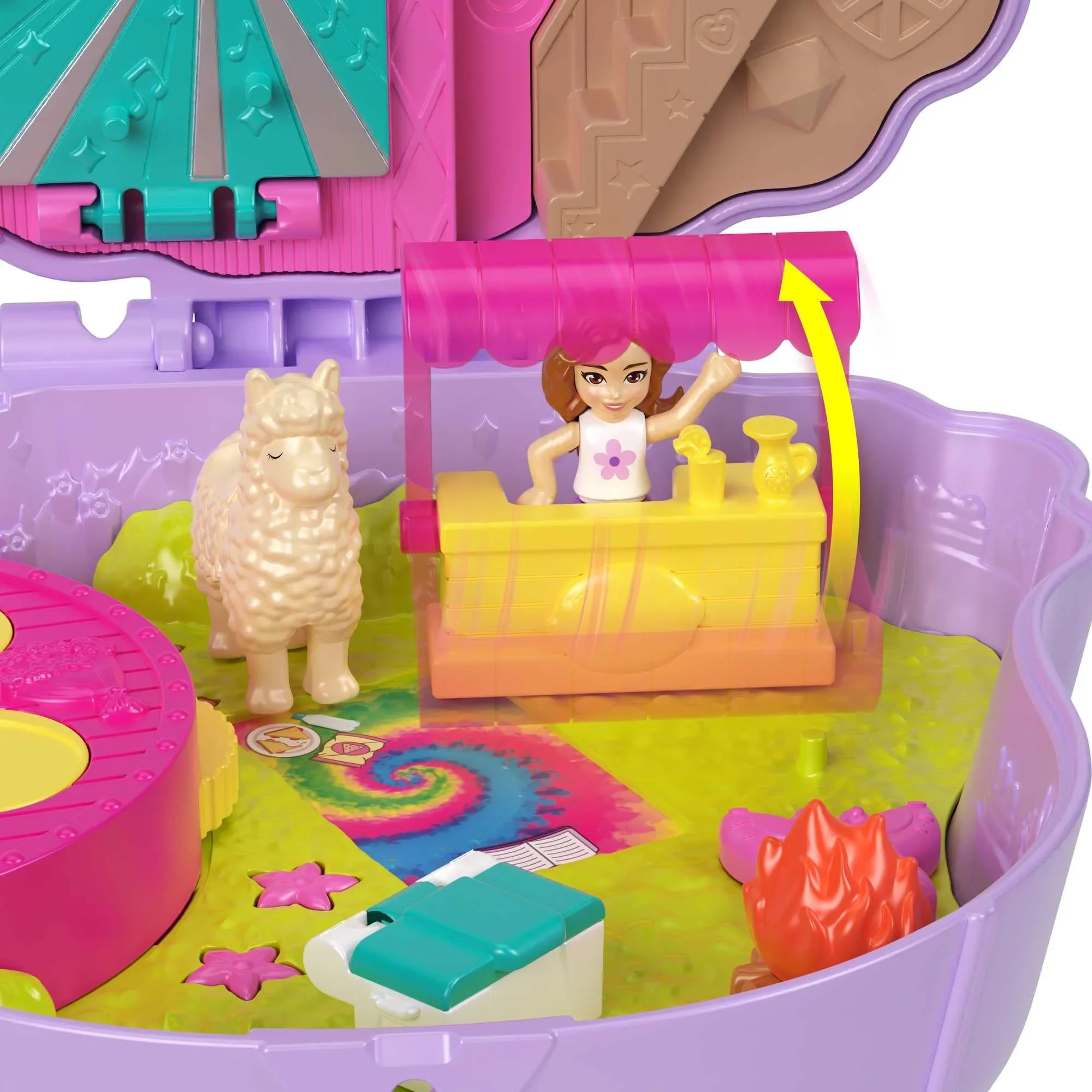 POLLY POCKET - CAMP ADVENTURE LLAMA COMPACT PLAYSET - Image 4