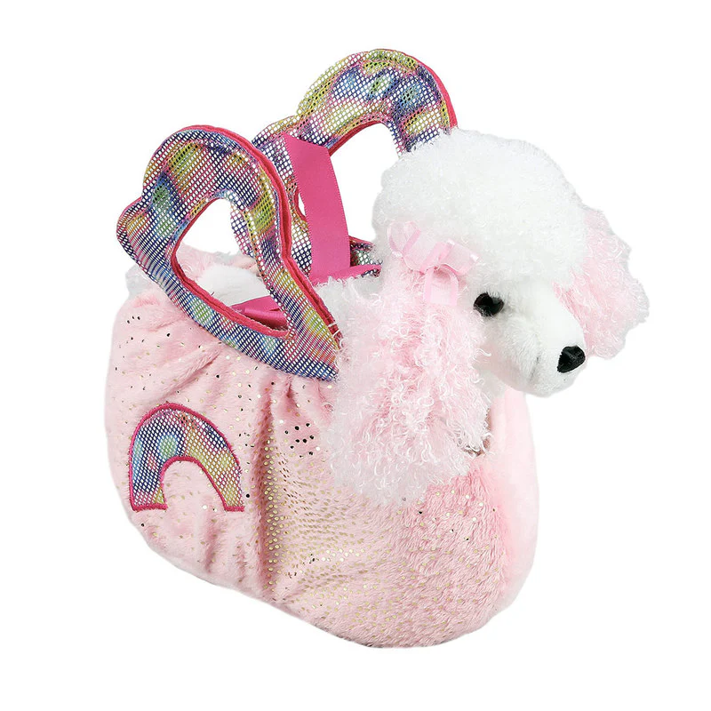 POODLE IN PINK RAINBOW BAG