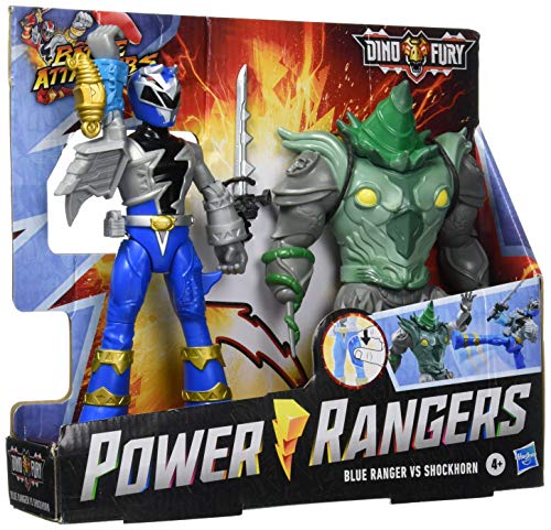 POWER RANGERS  Dino Fury Battle Attackers Blue Ranger vs. Shockhorn