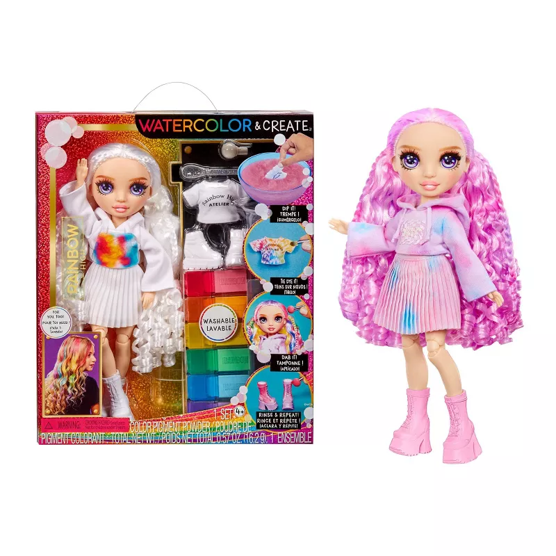 Rainbow High Colour and Create New Theme Dolls - Purple eyes