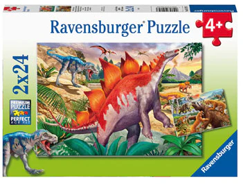 RAVENSBURGER JURASSIC WILDLIFE 2X24PC PUZZLE