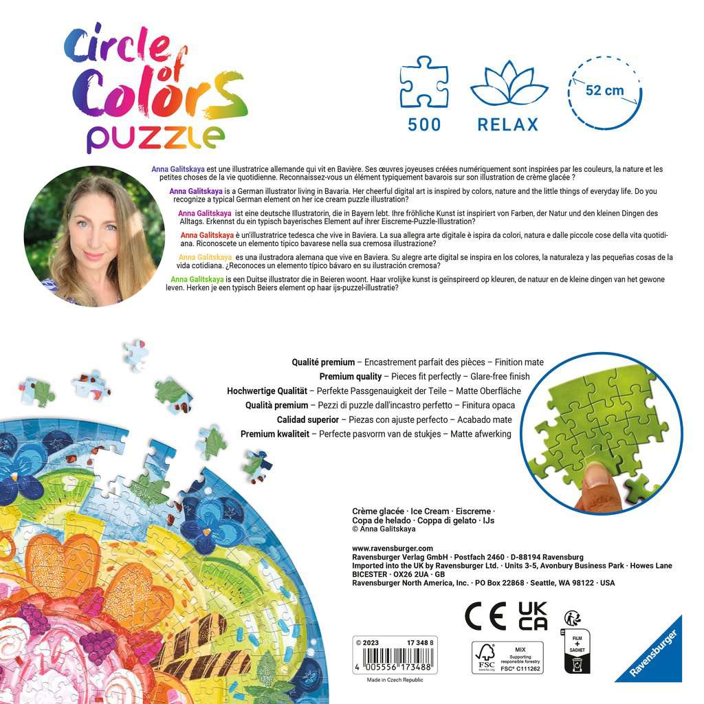 RAVENSBURGER 17348 8 CIRCLE OF COLORS - ICE CREAM 500 PIECE PUZZLE - Image 3