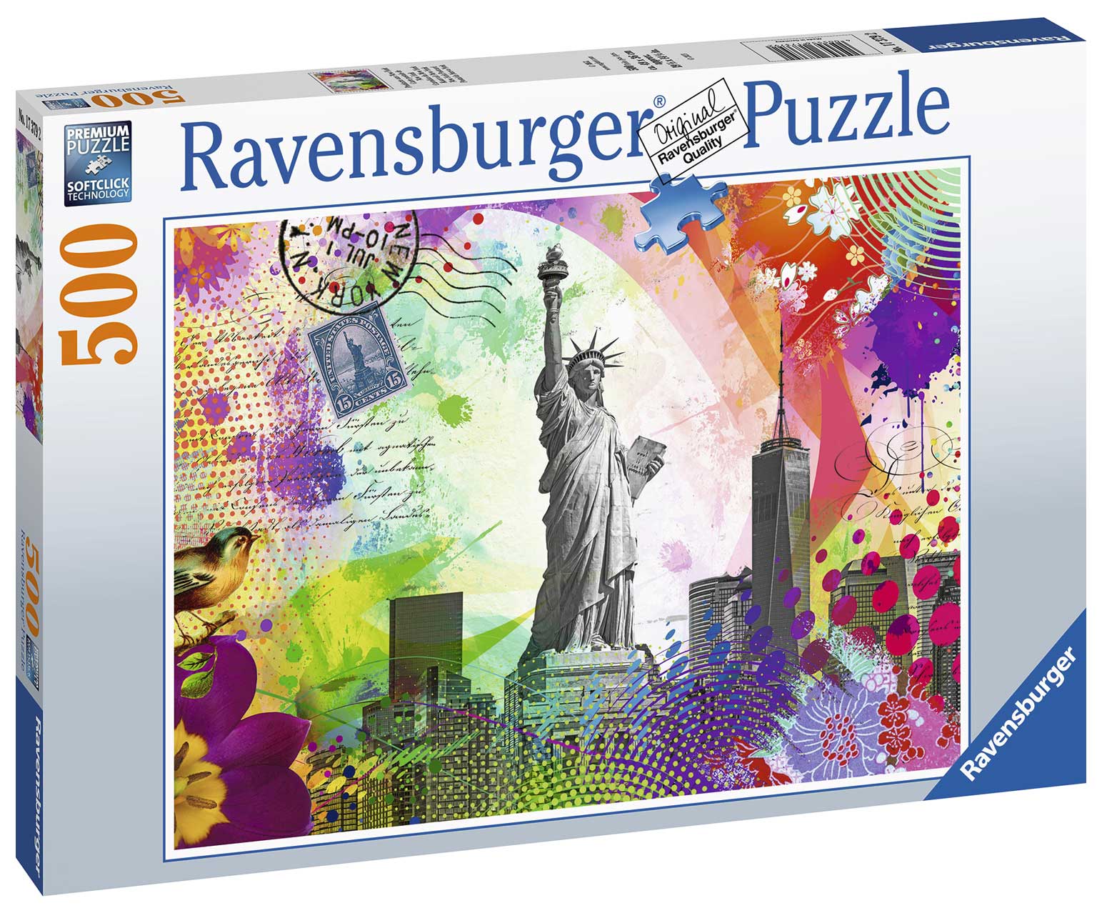 RAVENSBURGER 17379 2 NEW YORK POSTCARD 500 PIECE PUZZLE