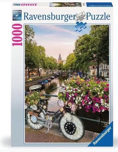 RAVENSBURGER 175963 - BICYLE AND FLOWERS IN AMSTERDAM - 1000 PIECE