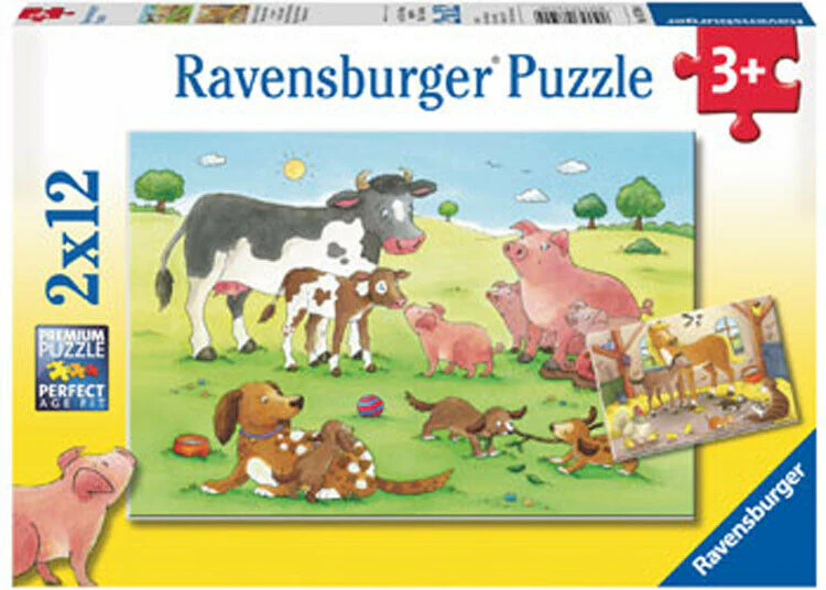 RAVENSBURGER ANIMALS CHILDRENS 2X12PC PUZZLE