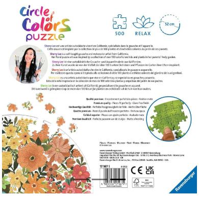 RAVENSBURGER CIRCLE OF COLORS - FLOWERS 500 PIECE PUZZLE - Image 2