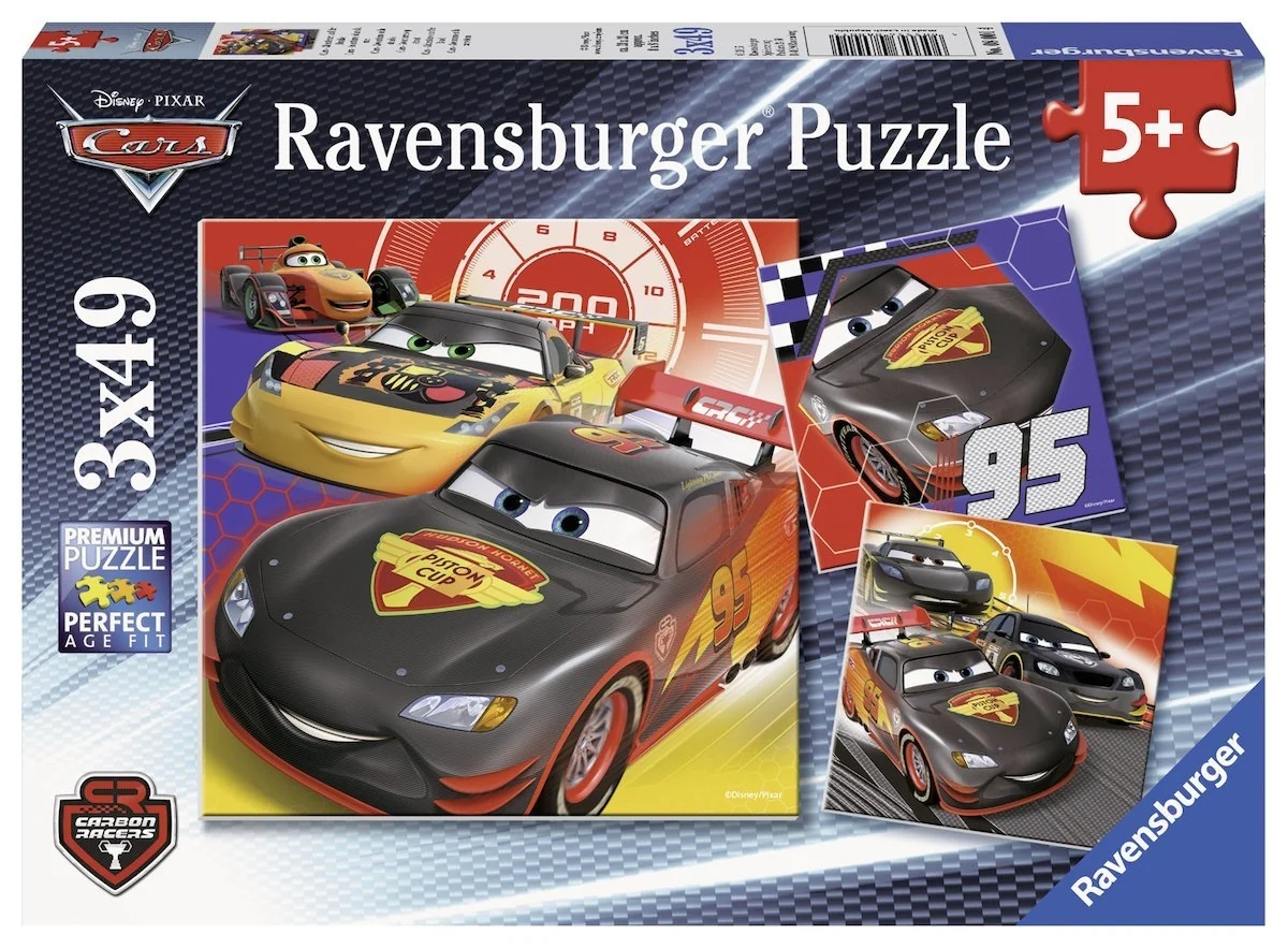 RAVENSBURGER DISNEY CARS ADVENTURE ON THE ROAD 3X49PC PUZZLE