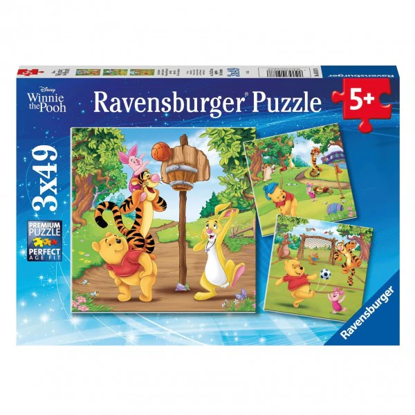 RAVENSBURGER DISNEY WINNIE THE POOH SPORTS DAYS 3X49PC PUZZLE