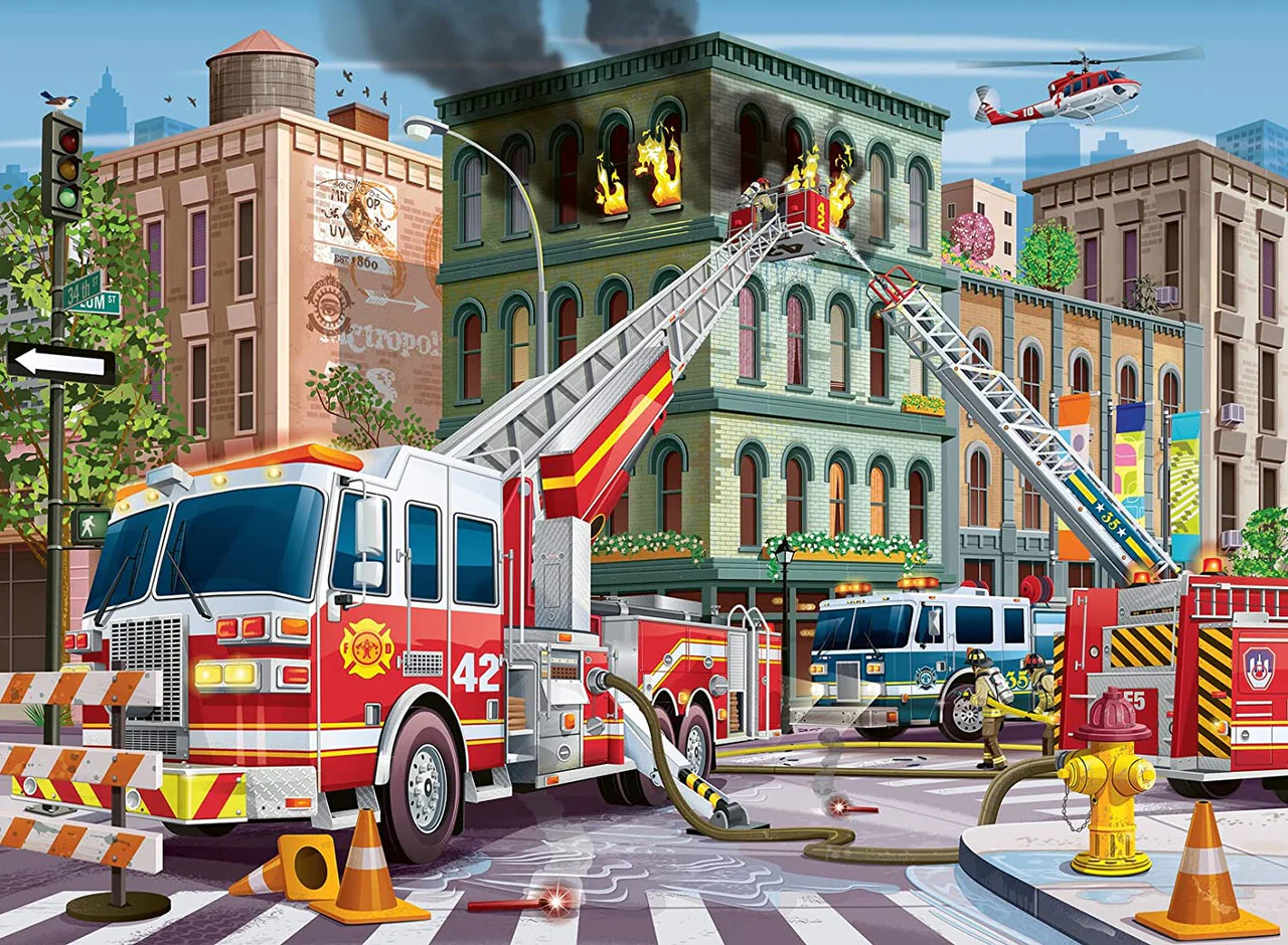 RAVENSBURGER - FIRE TRUCK RESCUE 100 PIECE PUZZLE - Image 2