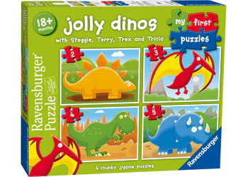 RAVENSBURGER PUZZLE - JOLLY DINOS MY FIRST PUZZLE 2, 3, 4, 5 PIECE