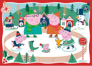 RAVENSBURGER PEPPA PIG GIANT FLOOR PUZZLE - SNOW MUCH FUN - 24 PIECE PUZZLE - Image 2