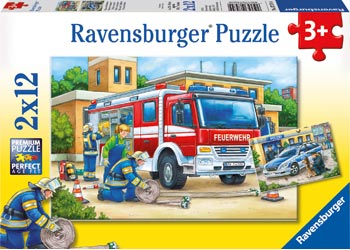 RAVENSBURGER POLICE AND FIREFIGHTERS 2X12PC PUZZLE