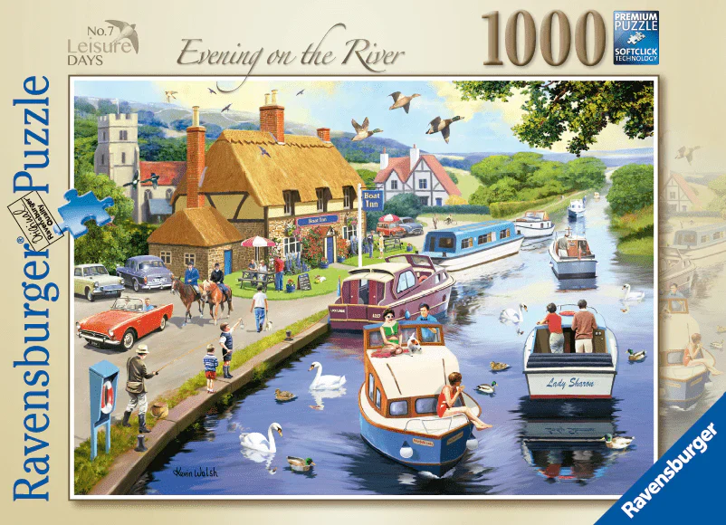 RAVENSBURGER PUZZLE - EVENING ON  THE RIVER 1000  PIECE - LEISURE DAYS SERIES