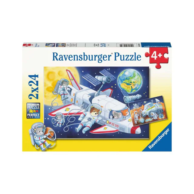 RAVENSBURGER - ANIMALS IN SPACE - 2 X 24 PIECE PUZZLE