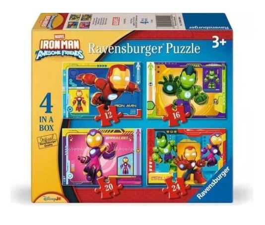 RAVENSBURGER PUZZLE - IRONMAN & HIS AWESOME FRIENDS 12/16/20/24P