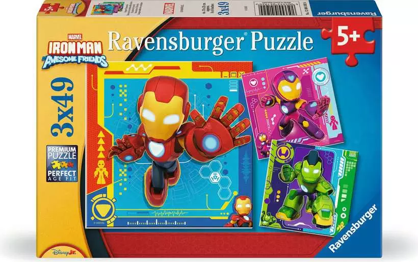 RAVENSBURGER PUZZLE - IRONMAN & HIS AWESOME FRIENDS 3X49P