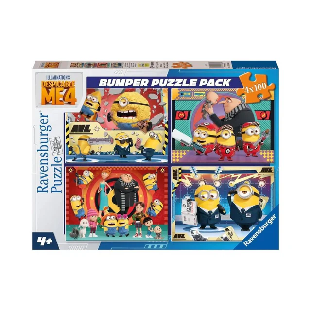 RAVENSBURGER PUZZLE - DISPICABLE ME BUMPER PACK - EMBRACE YOUR FIRENDS - 4X100 PIECES XXL