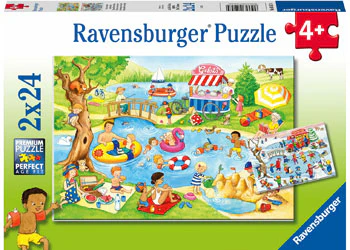 RAVENSBURGER SWIMMING AT THE LAKE 2X24PC PUZZLE