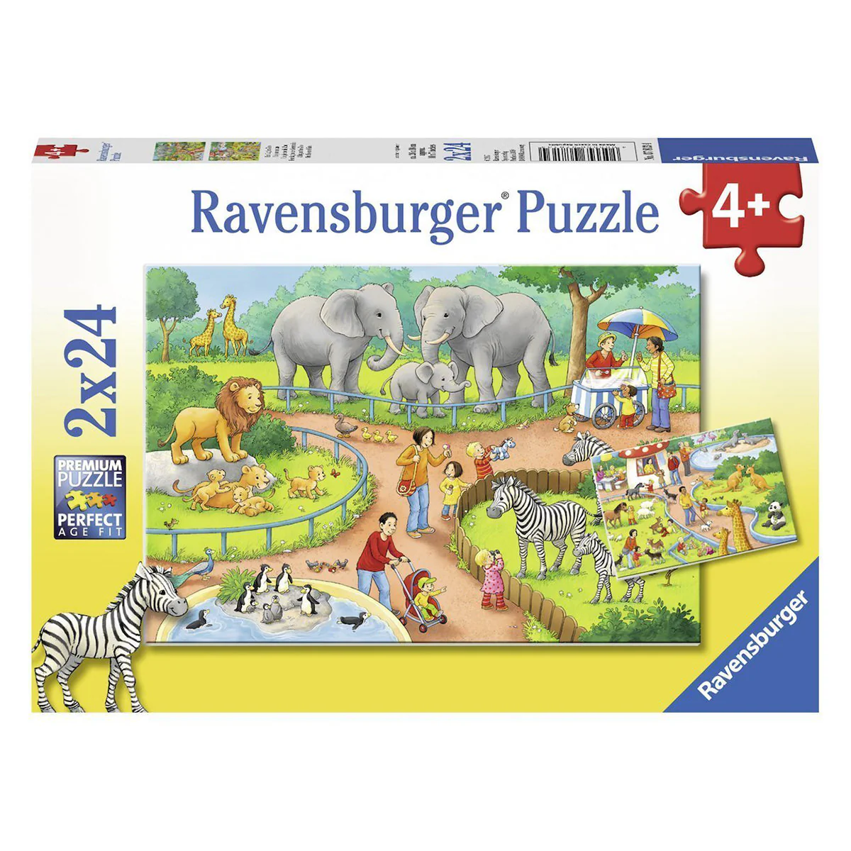 RAVENSBURGER - A DAY AT THE ZOO 2X24 PIECE PUZZLES