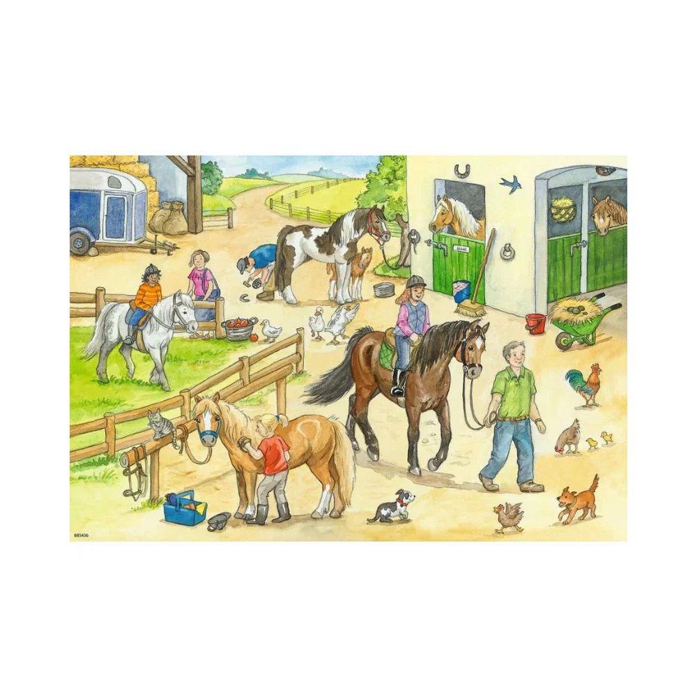 RAVENSBURGER - 2 X 24 PIECES AT THE STABLES PUZZLE - Image 2