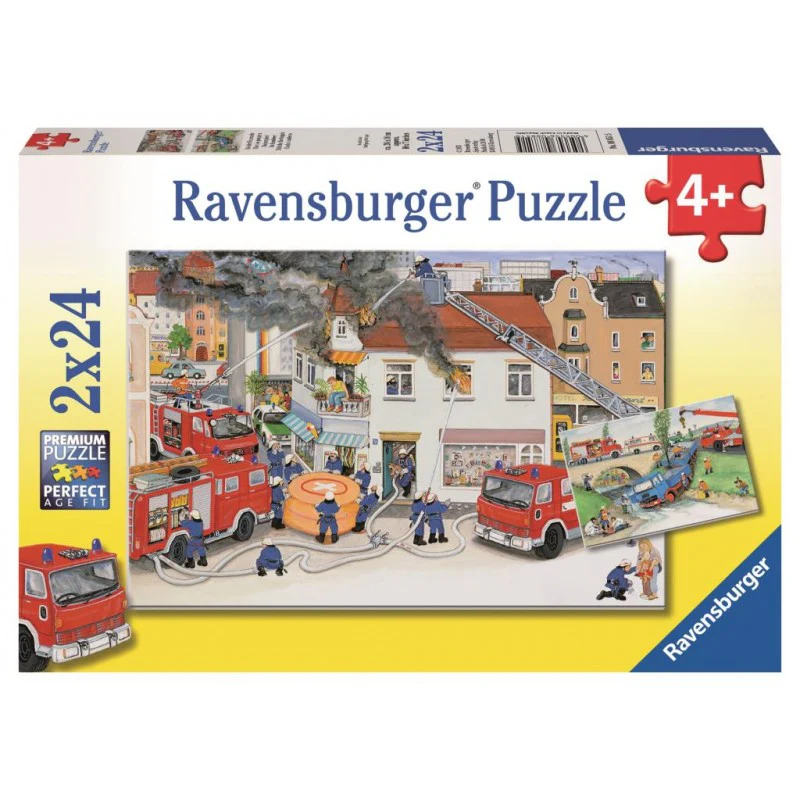 RAVENSBURGER - WITH THE FIRE BRIGADE 2X24 PIECE PUZZLE