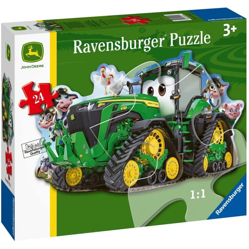 RAVENSBURGER SHAPED JOHN DEERE TRACTOR 24PC GIANT FLOOR PUZZLE