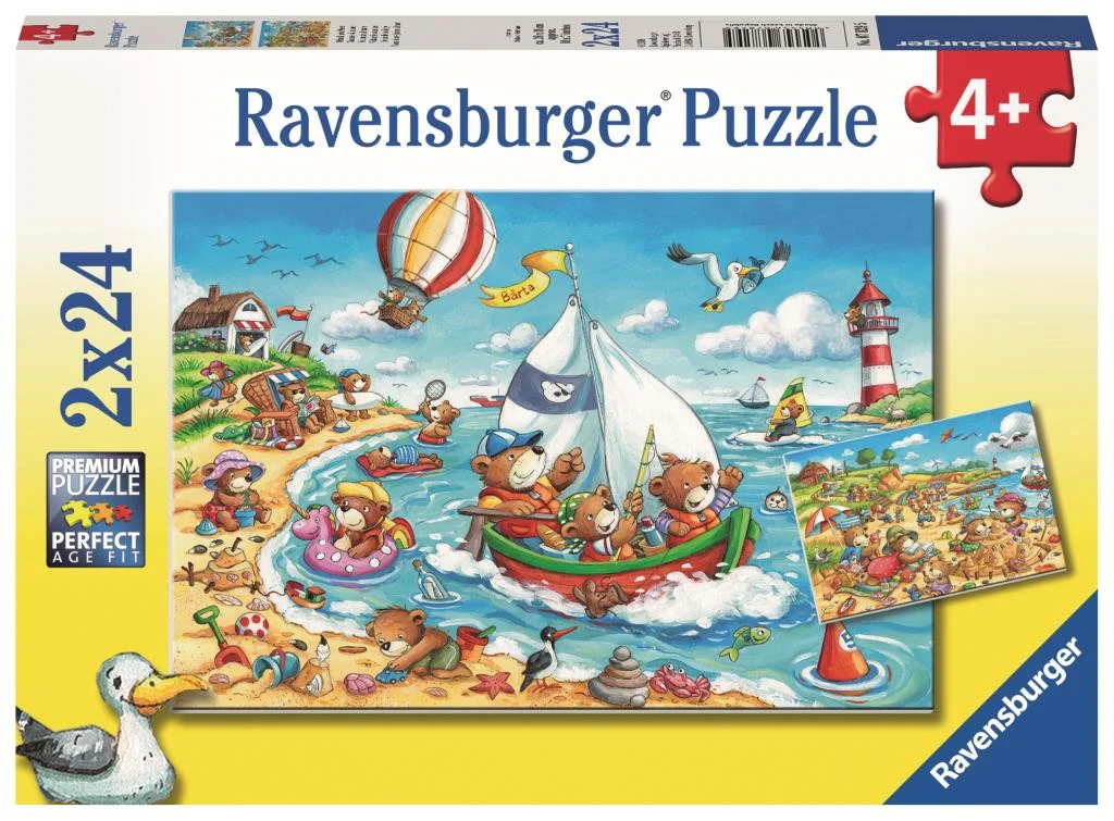 RAVENSBURGER 2 X 24 PC SEASIDE HOLIDAY PUZZLE