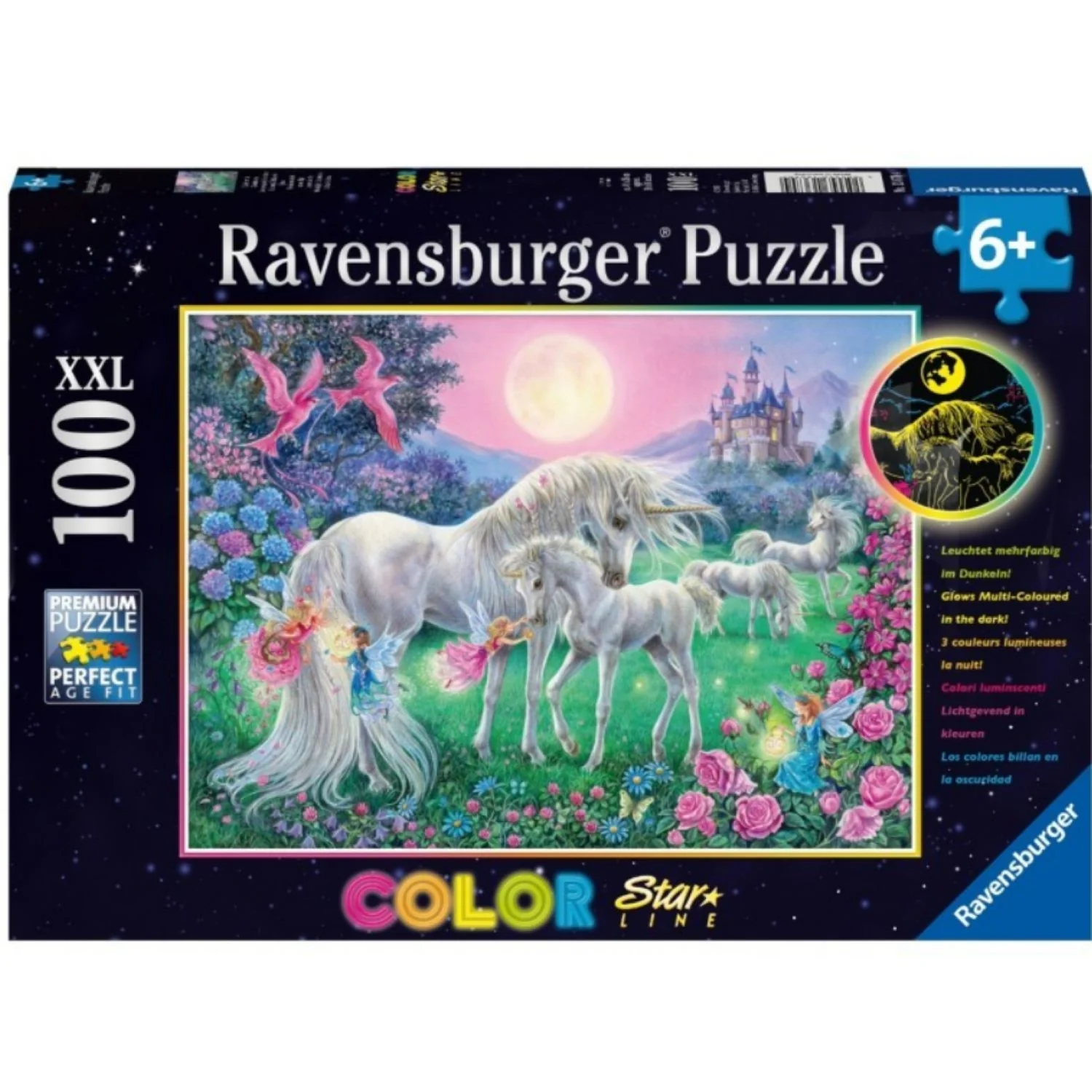 RAVENSBURGER UNICORNS IN THE MOONLIGHT 100PC PUZZLE