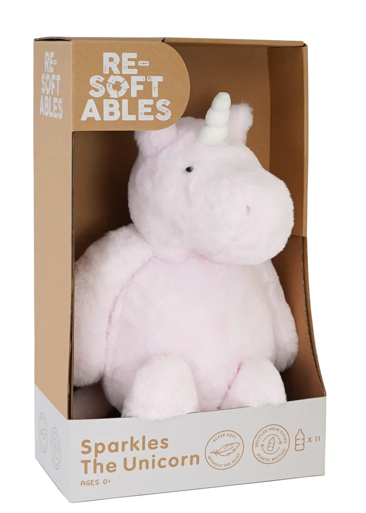 RESOFTABLES MEDIUM PINK UNICORN PLUSH
