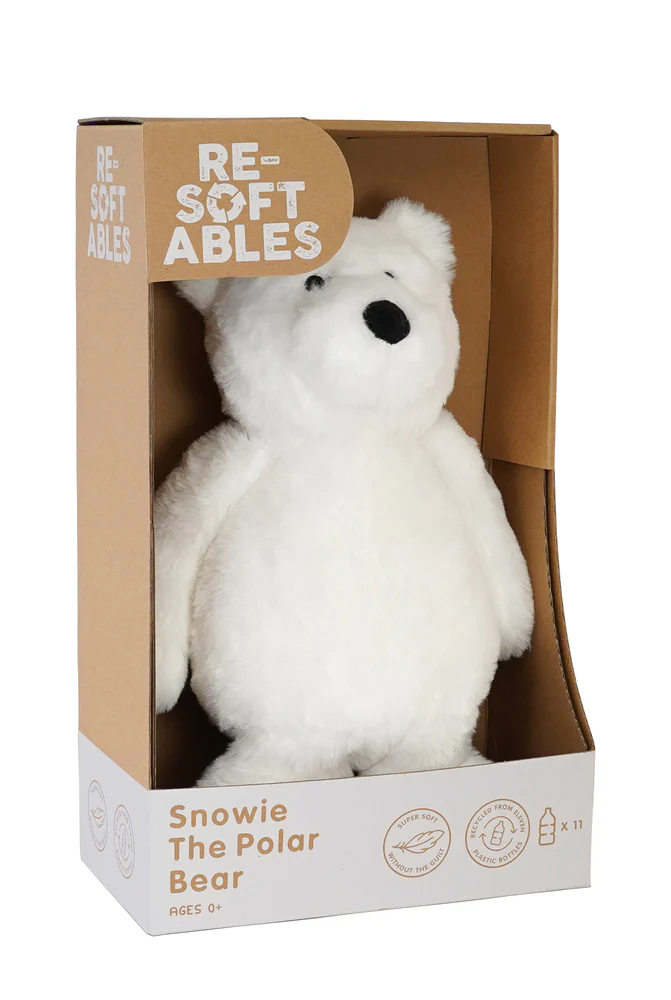 RESOFTABLES MEDIUM WHITE BEAR PLUSH