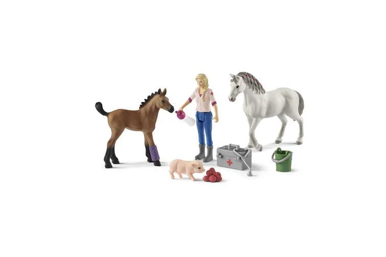 SCHLEICH-VET VISITING MARE AND FOAL