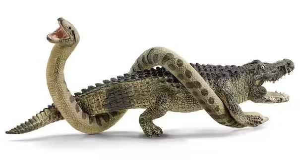 SCHLEICH - WILD LIFE - DANGER IN THE SWAMP - CROCODILE AND SNAKE - Image 2