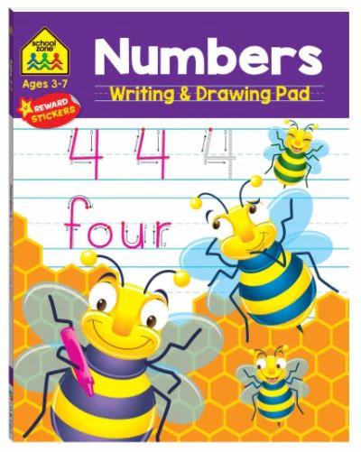 SCHOOL ZONE: NUMBERS WRITING AND DRAWING PAD