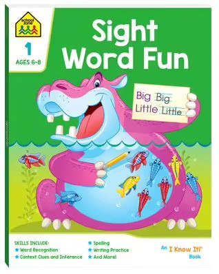 SCHOOL ZONE SIGHT WORD FUN I KNOW IT BOOK