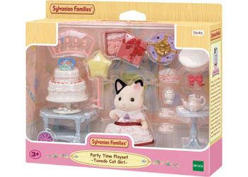 SYLVANIAN FAMILIES - PARTY TIME PLAYSET TUXEDO CAT GIRL