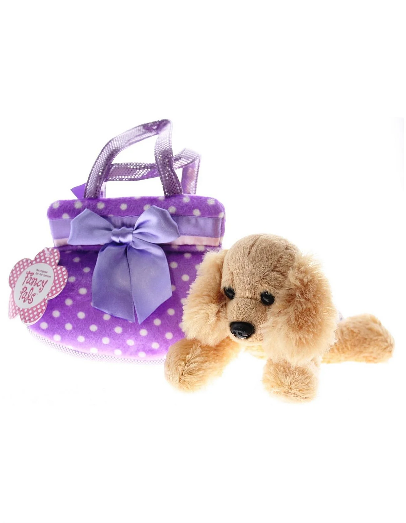 Spaniel in Purple bag