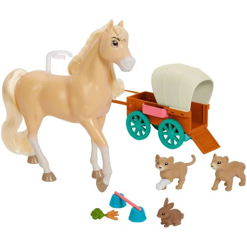 DREAMWORKS SPIRIT CHICA LINDA ADVENTURE PLAYSET MOUNTAIN LION WAGON HORSE PLAY - Image 2