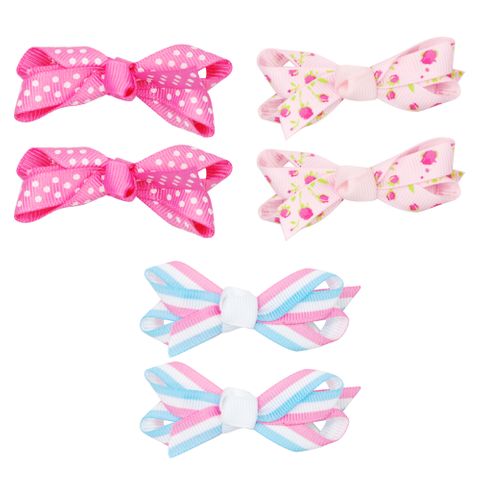 PINK POPPY SPOT FLOWER STRIPE BOW ELASTIC SET OF 2