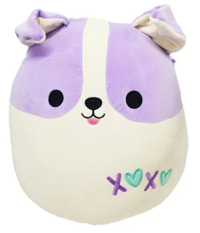SQUISHMALLOWS - 12 INCH VALENTINE'S HEART ASSORTMENT B - RHEYA THE PURPLE CORGI