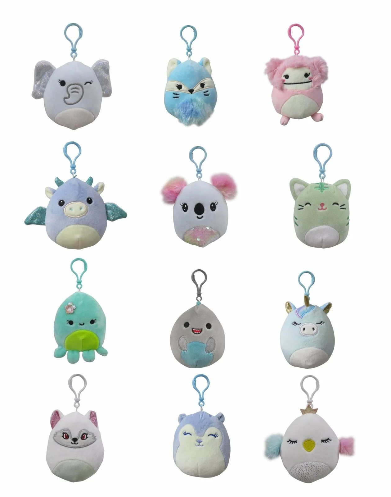 SQUISHMALLOWS 3.5 INCH CLIP ONS ASSORTMENT